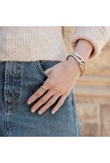Brighton Brighton JF0256 Interlok Curve Two Tone Hinged Bangle
