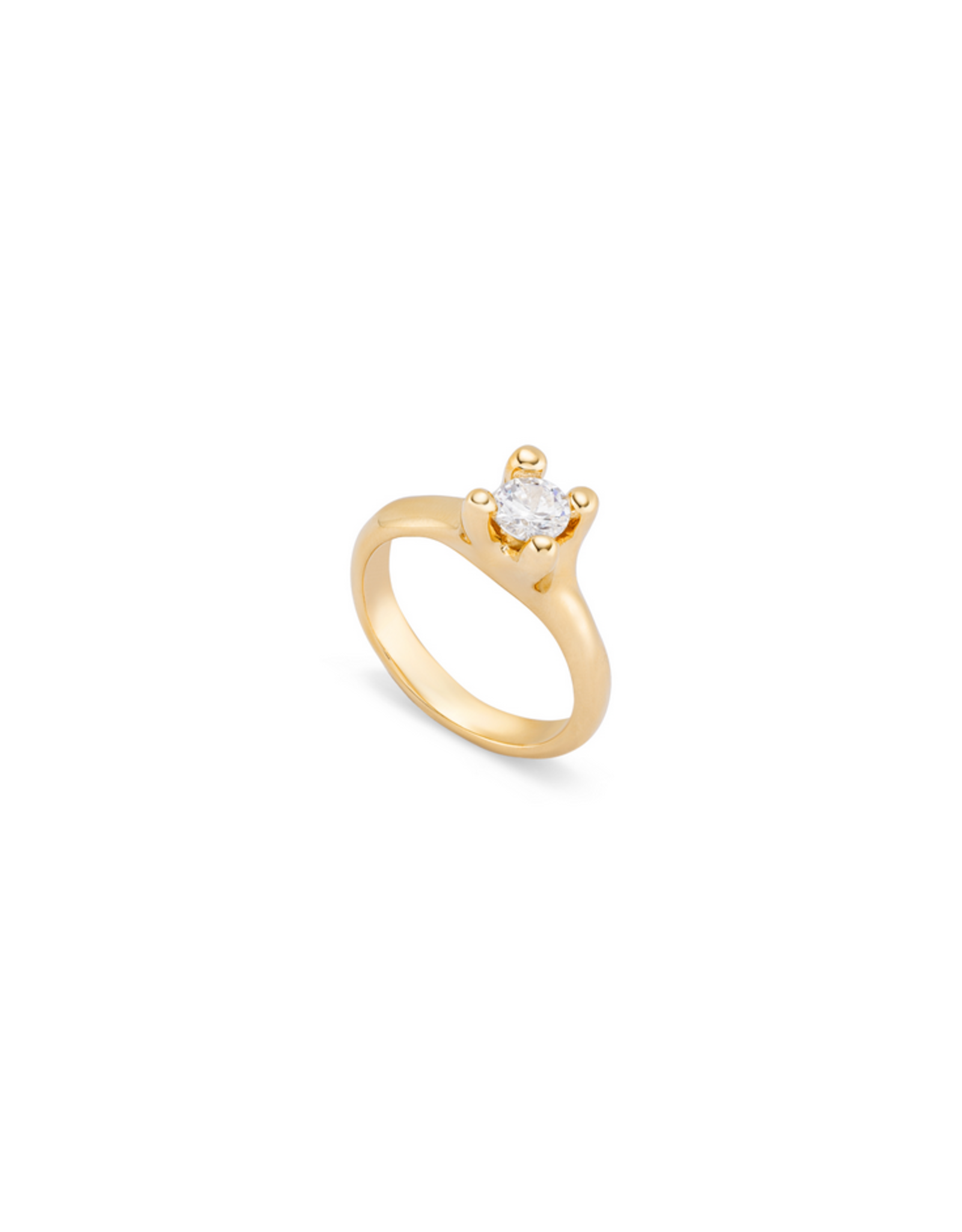 Uno de 50 Uno de 50 ANI0804BLNORO Cosmos Gold Diamond Solitaire Ring