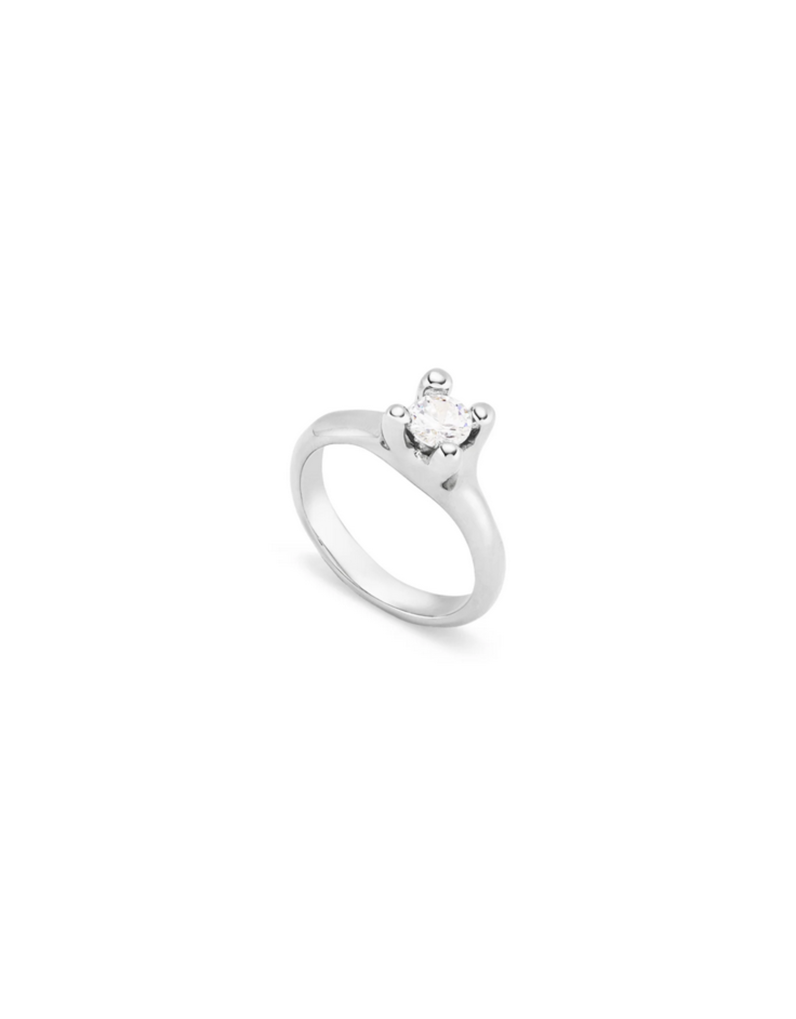 Uno de 50 Uno de 50 ANI0804BLNMTL Cosmos Solitaire Ring Silver