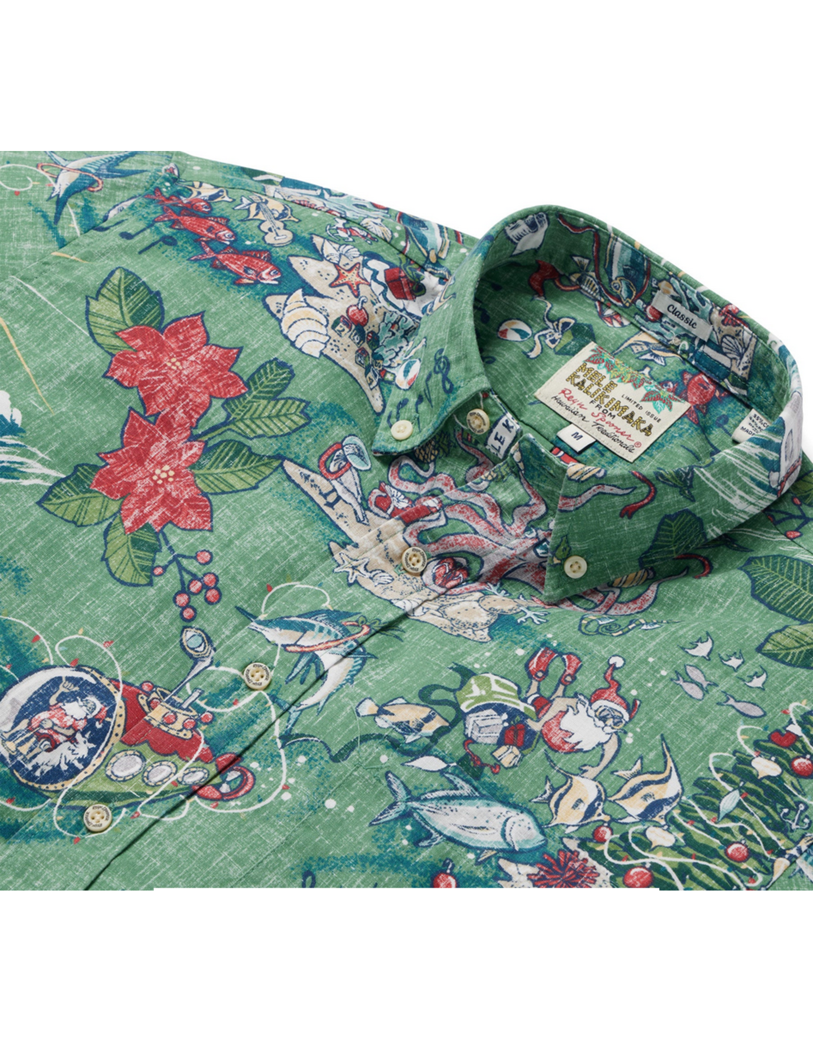Reyn Spooner Reyn M63112524 Hawaiian Christmas 24 Button Shirt