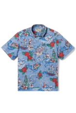 Reyn Spooner Reyn M643112524 Hawaiian Christmas 24 Button Shirt Blue