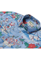 Reyn Spooner Reyn M643112524 Hawaiian Christmas 24 Button Shirt Blue