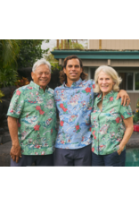 Reyn Spooner Reyn M643112524 Hawaiian Christmas 24 Button Shirt Blue
