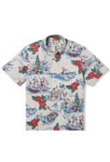 Reyn Spooner Reyn M643112524 Hawaiian Christmas 24 Button Shirt White