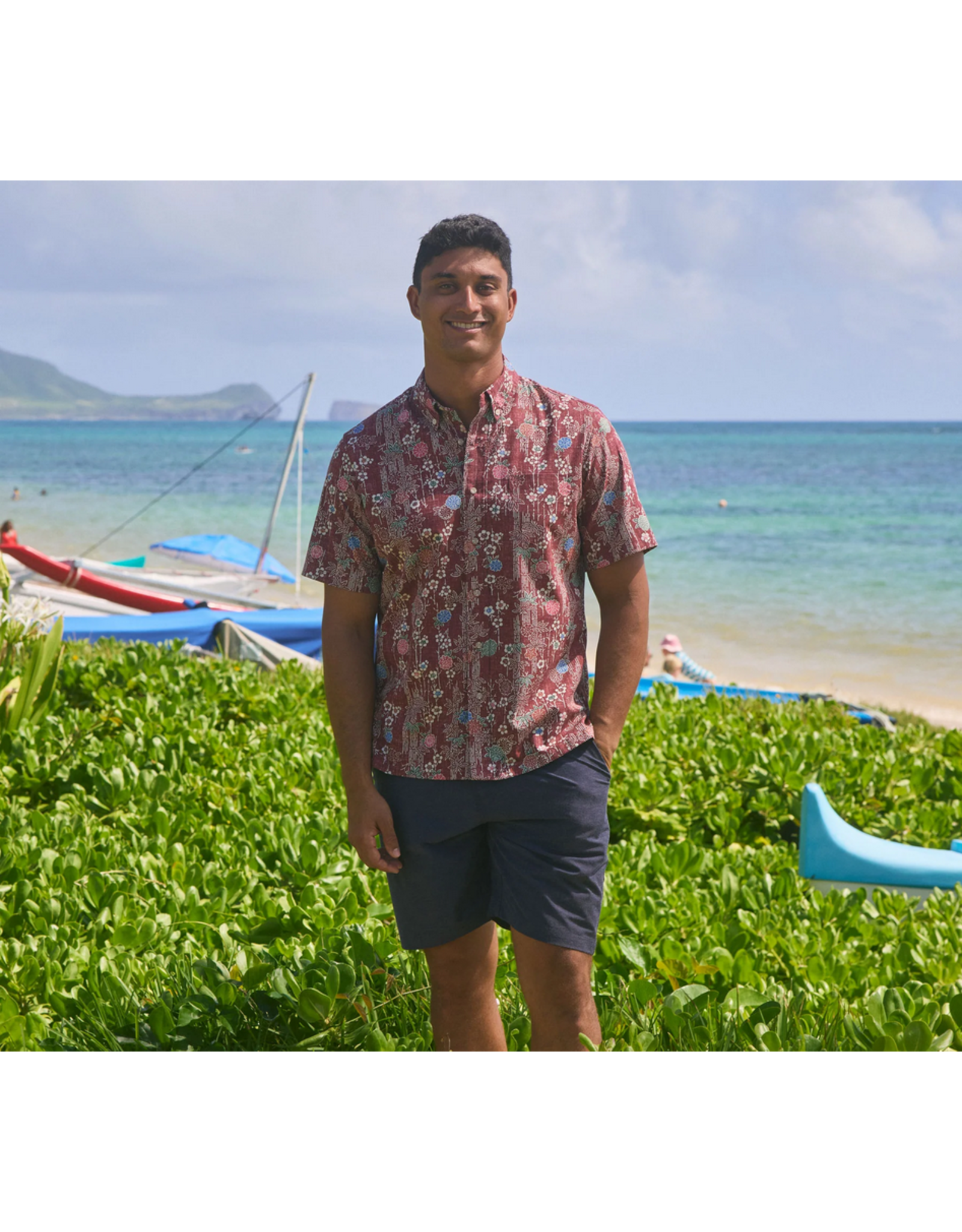 Reyn Spooner Reyn M642812524 Nippon Forest Button Front Apple Butter