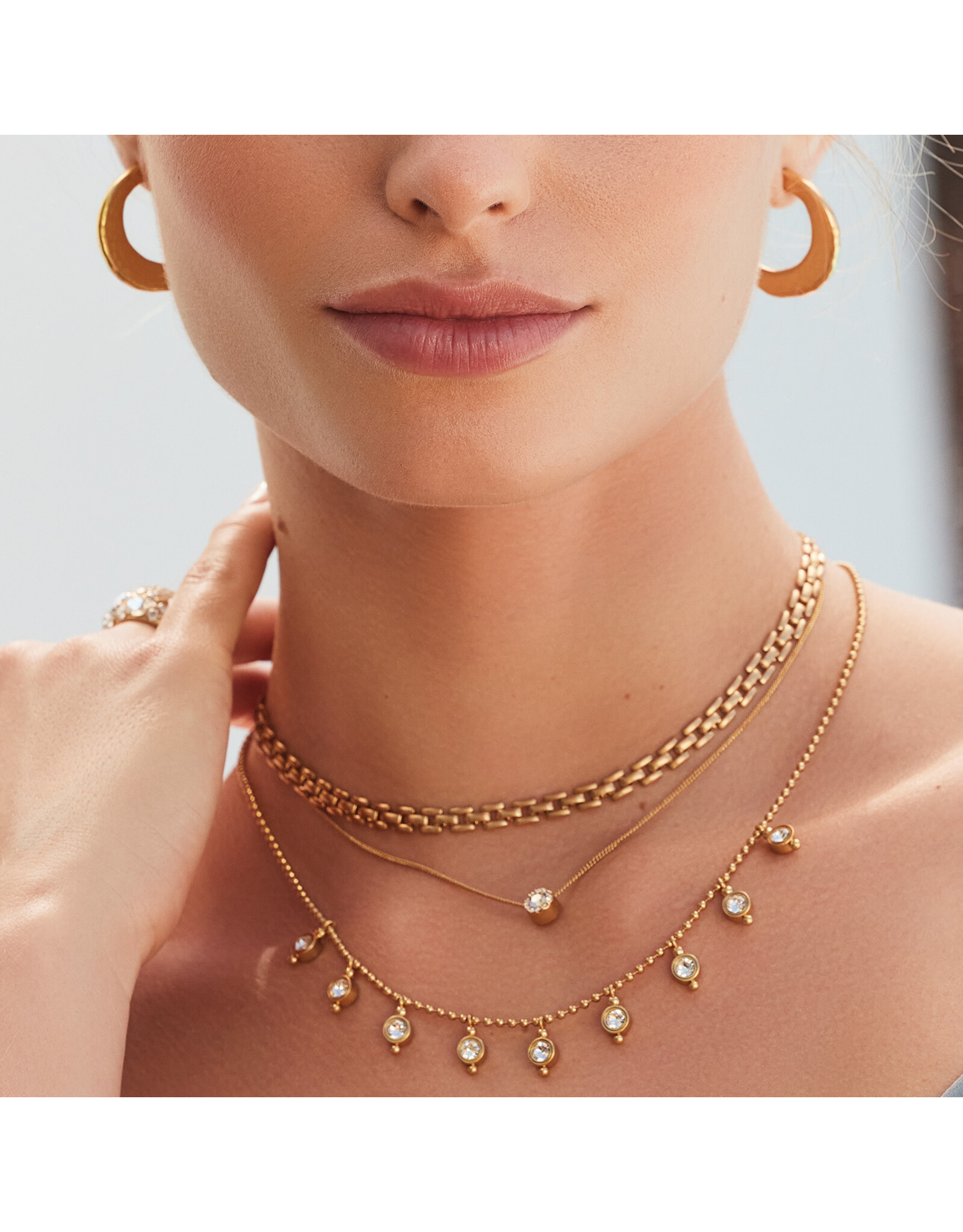 Brighton Brighton JM7528 Twinkle Mod Droplet Reversible Gold Necklace