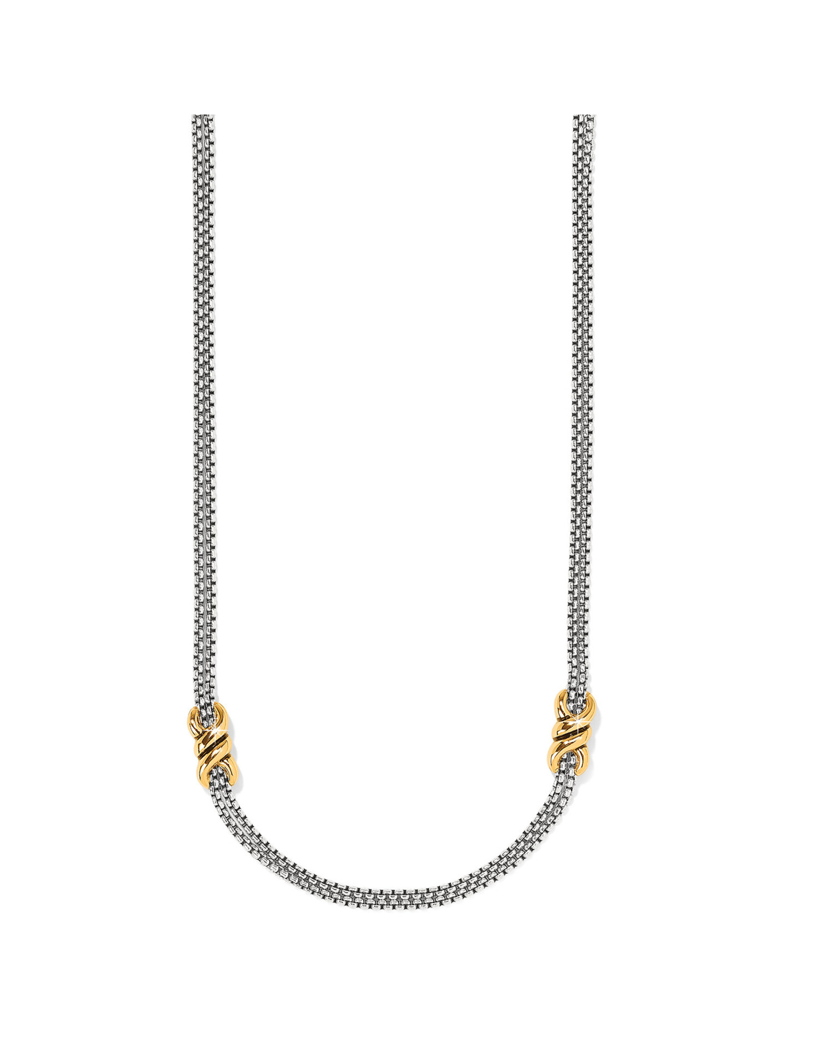 Brighton Brighton JM7587 Interlok Twist Two Tone Double Chain Necklace