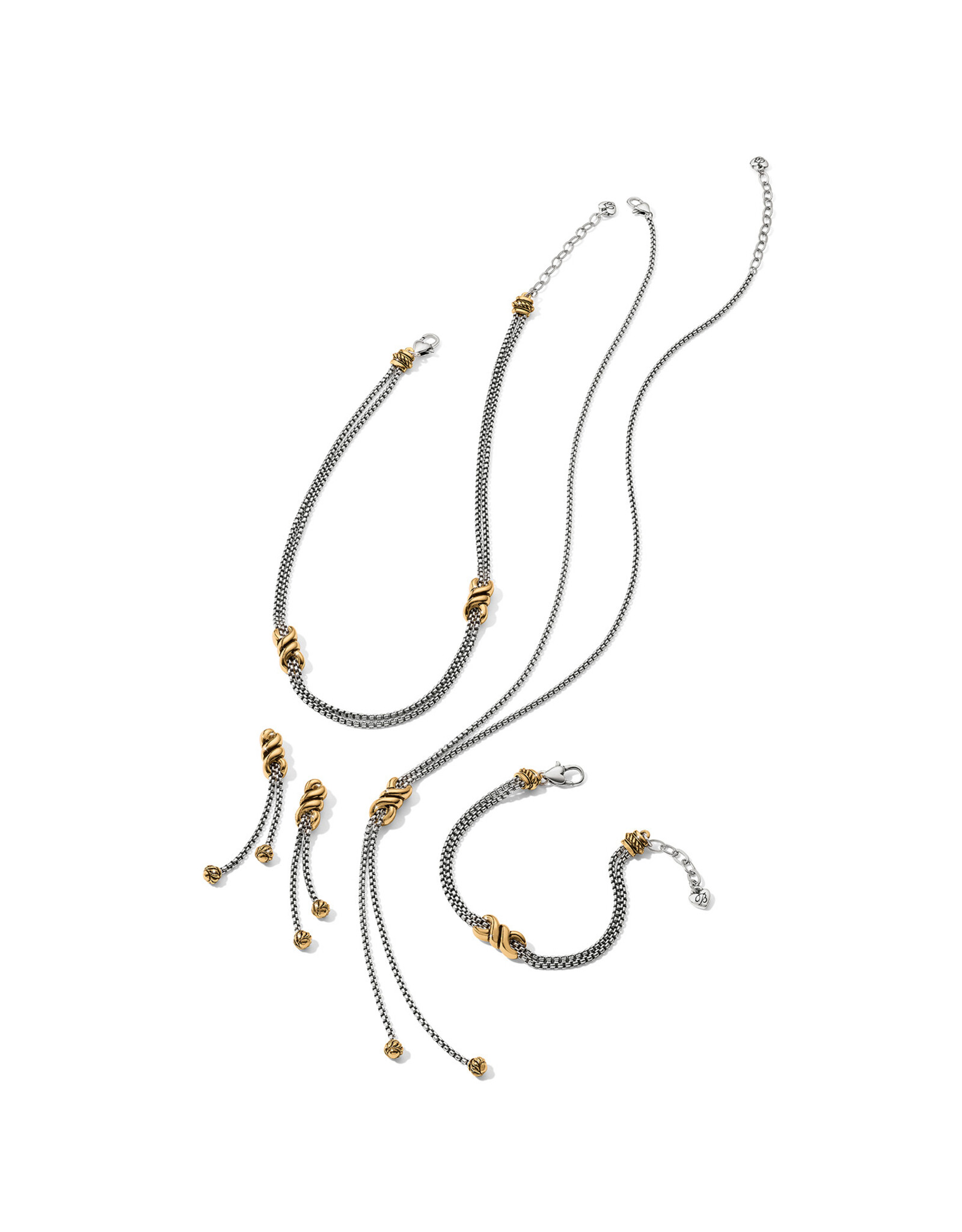 Brighton Brighton JM7587 Interlok Twist Two Tone Double Chain Necklace