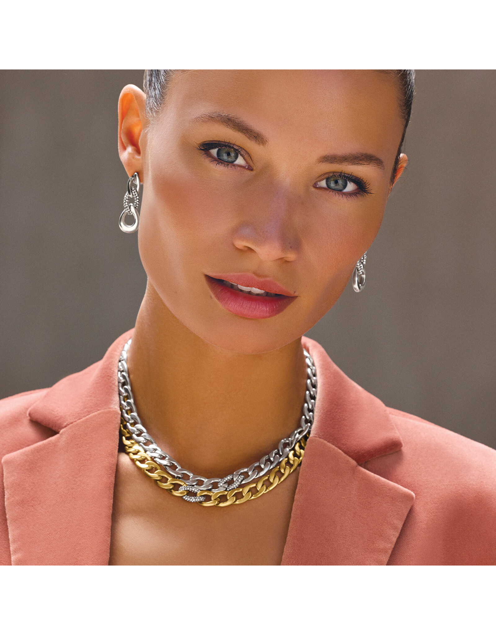 Brighton Brighton JA0066 Cleo Pave Link Post Drop Earrings