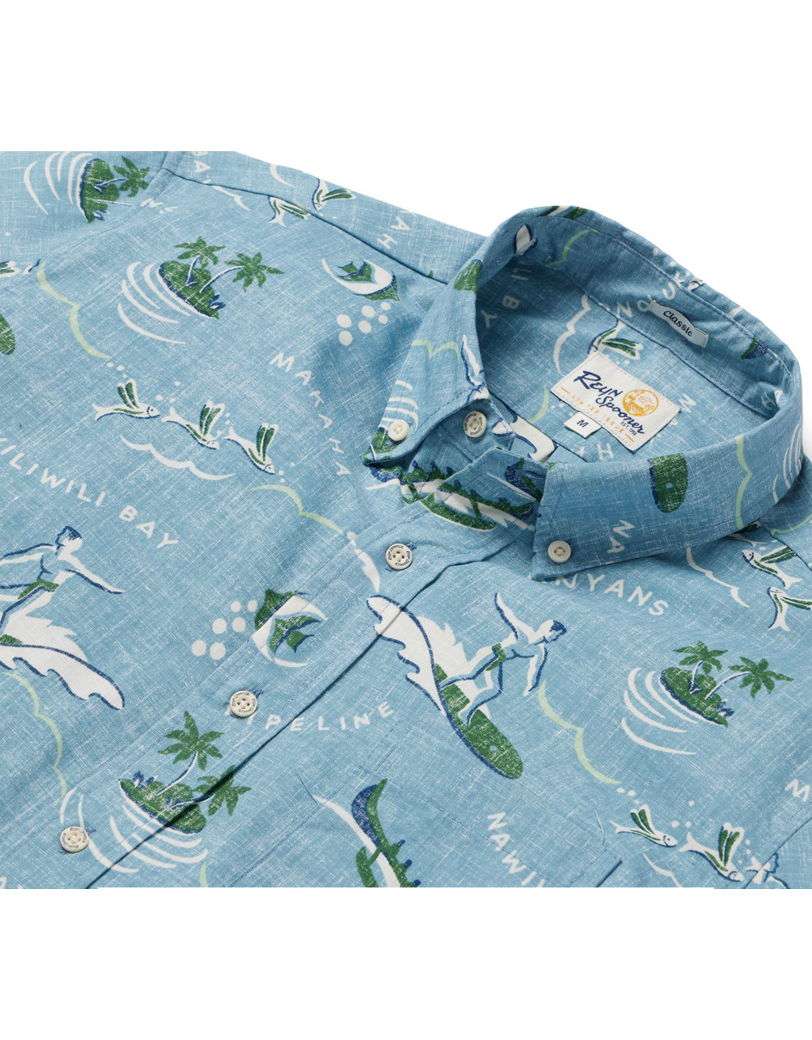 Reyn Spooner Reyn M643412524 Ocean Chillin’ Faded Denim Button Front