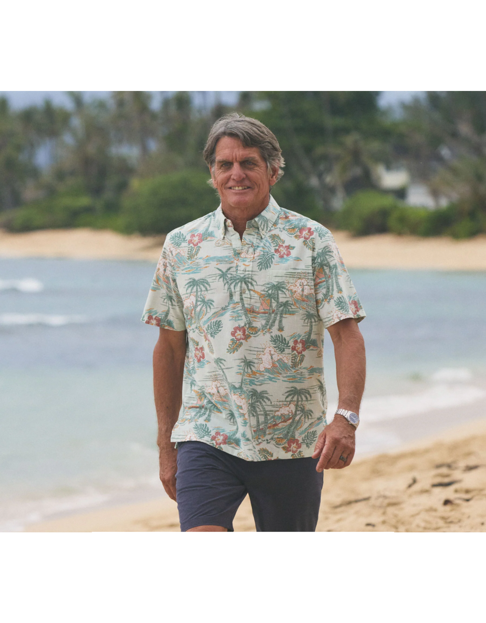 Reyn Spooner Reyn M642712524 Kaimana Beach Smoke Button Front