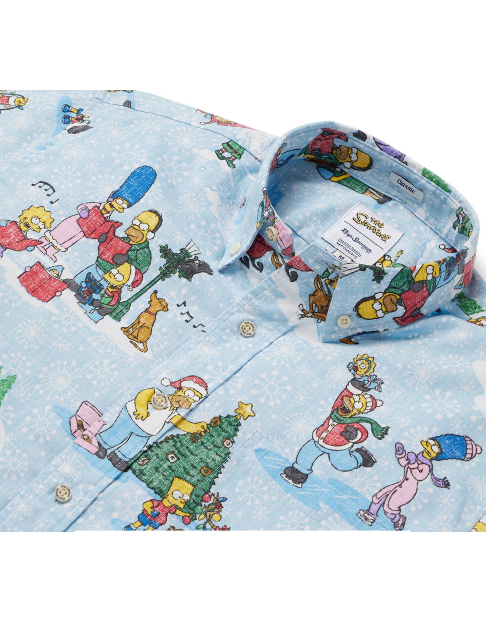 Reyn Spooner Reyn M644312524 Simpsons Greetings Light Blue Button Front