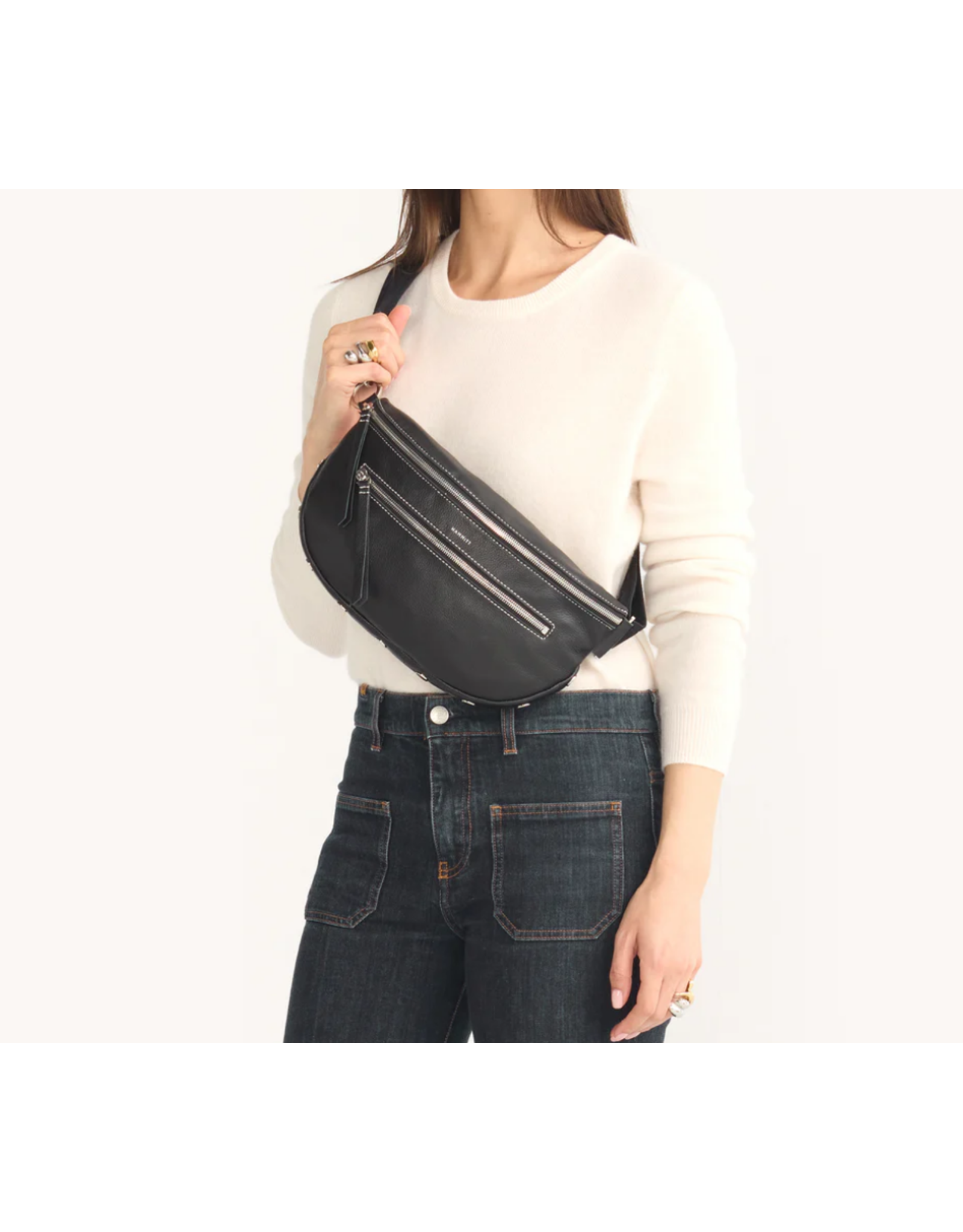 Hammitt Hammitt Charles Crossbody Lrg Large Tempo Black Silver