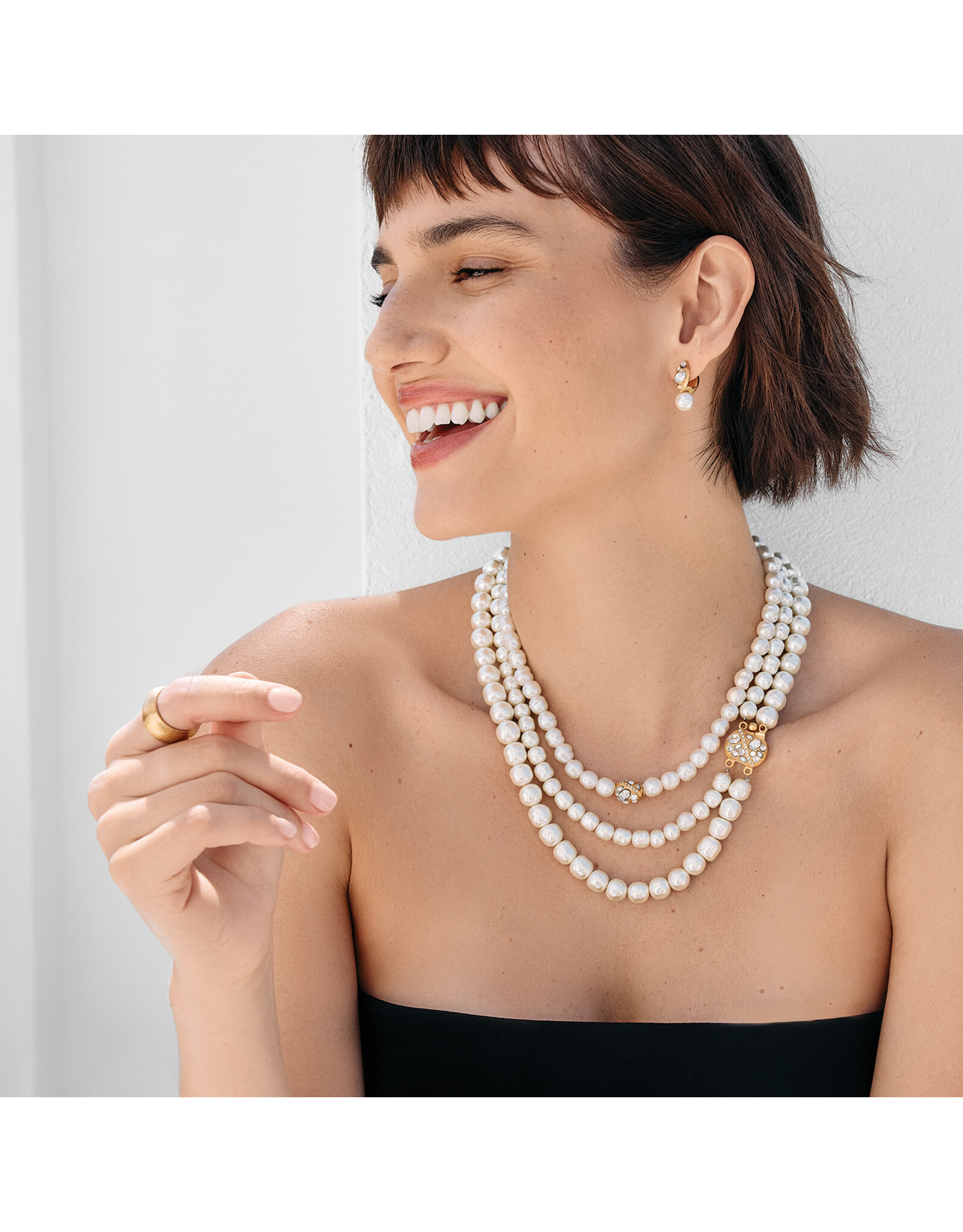 Brighton Brighton JA0103 Trust Your Journey Pearl Drop Earrings