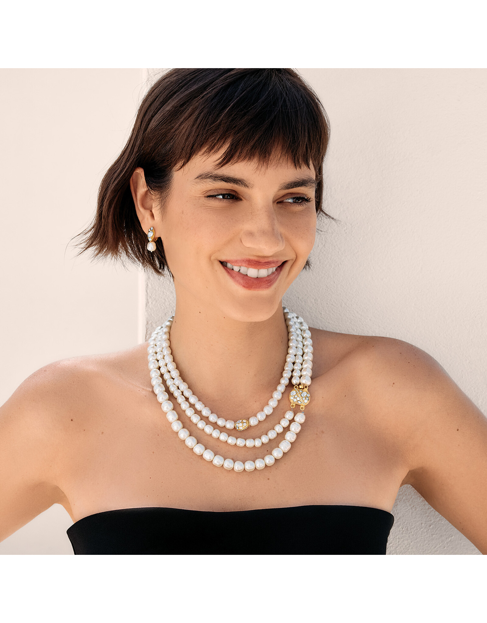Brighton Brighton JA0103 Trust Your Journey Pearl Drop Earrings