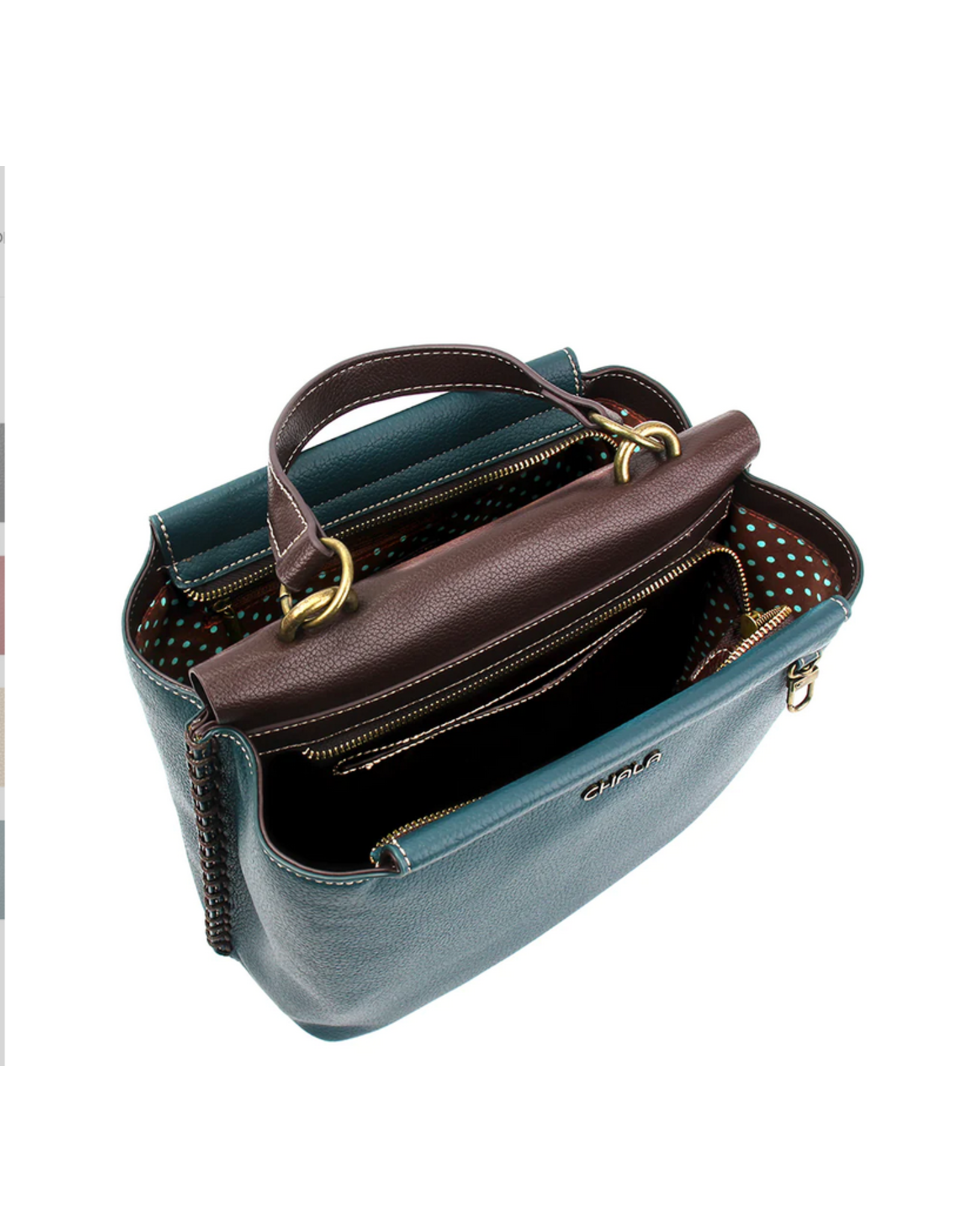 Chala Chala S848TU7 Charming Satchel Turquoise with Turtle Key