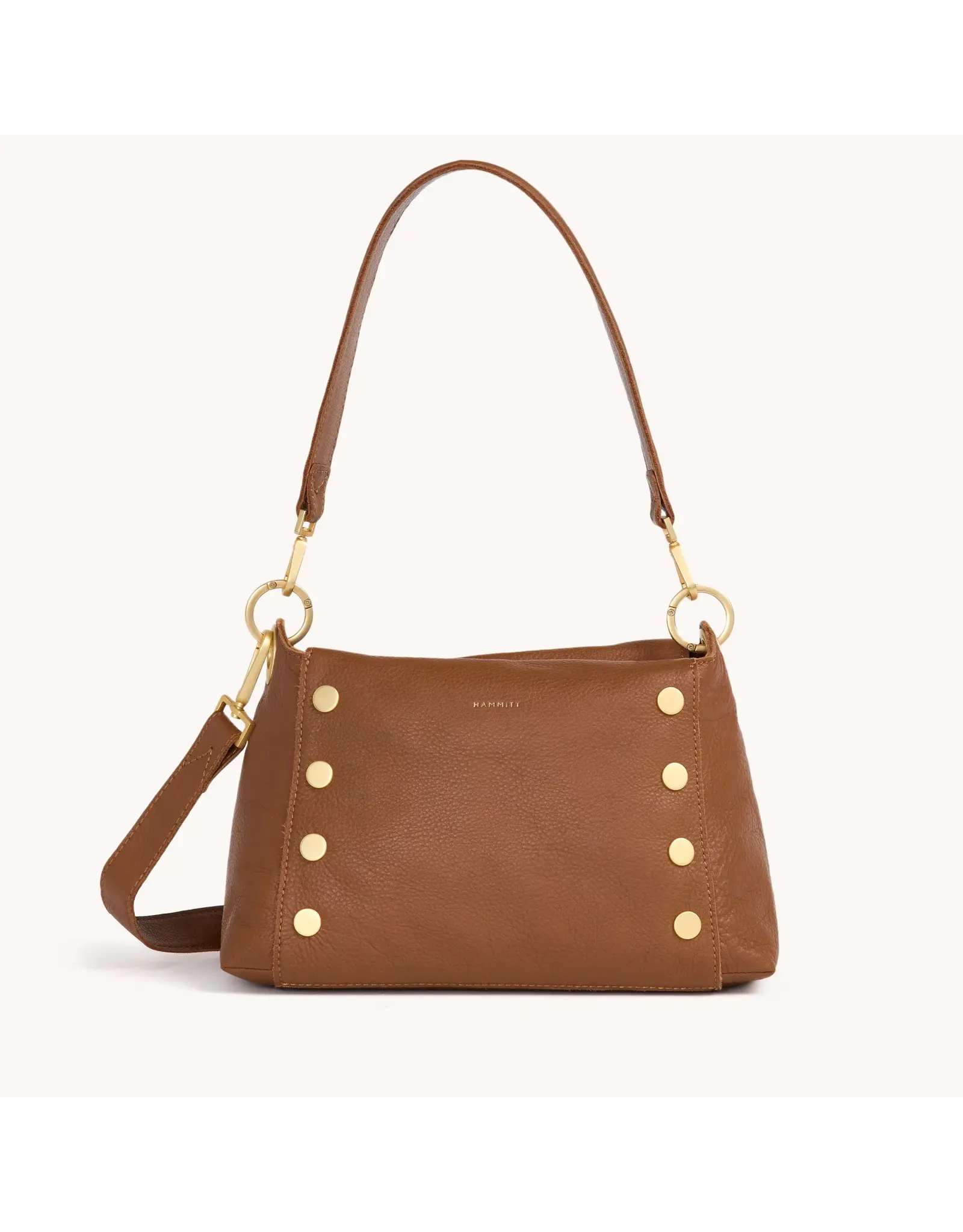 Hammitt Hammitt Bryant Med Medium Mahogany Pebble Brushed Gold Red Zip