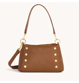 Hammitt Hammitt Bryant Med Medium Mahogany Pebble Brushed Gold Red Zip