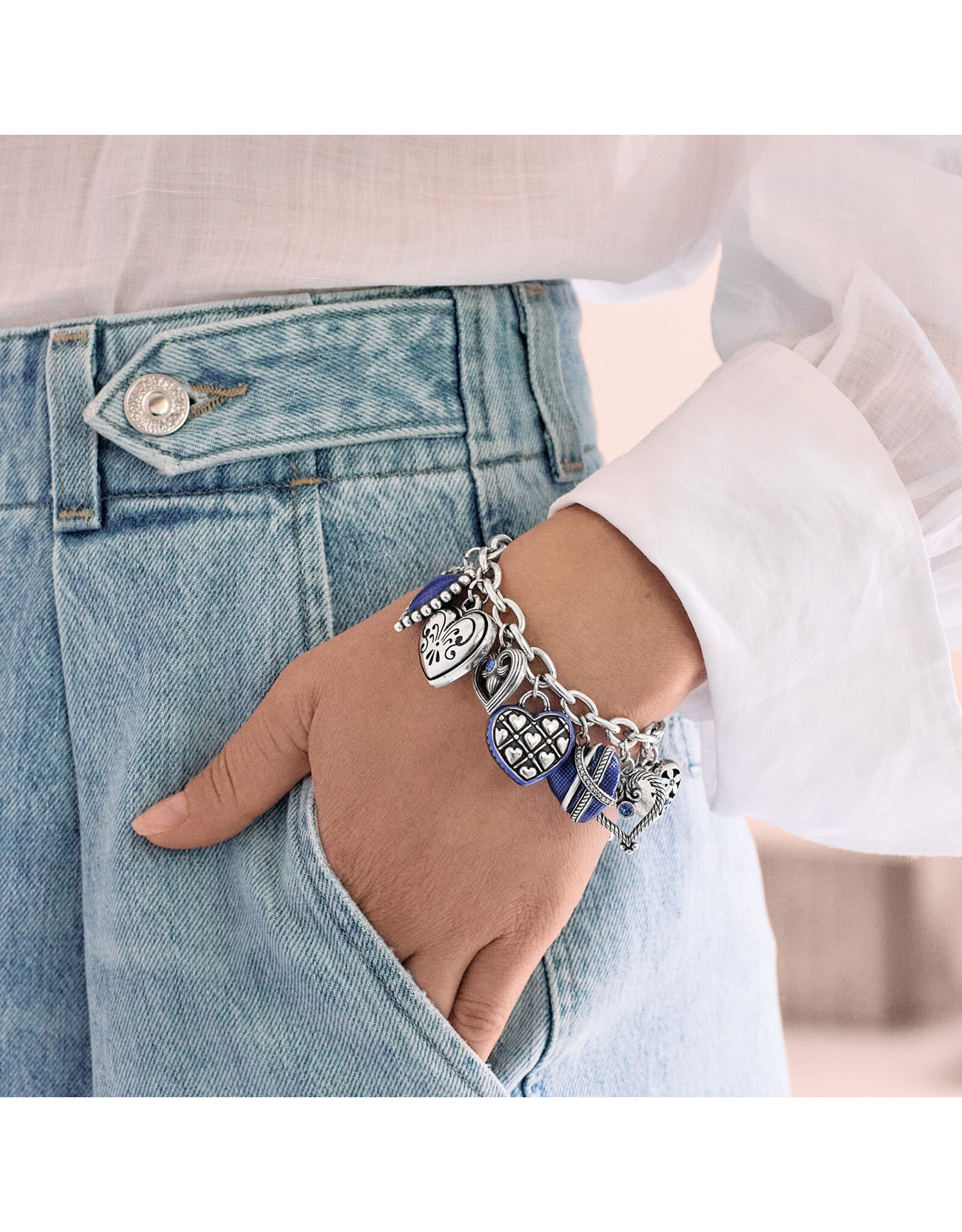 Brighton Brighton JF0302 One Heart Link Charm Bracelet