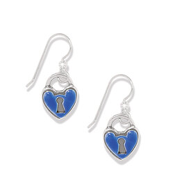 Brighton Brighton JA0122 One Heart Padlock French Wire Earrings
