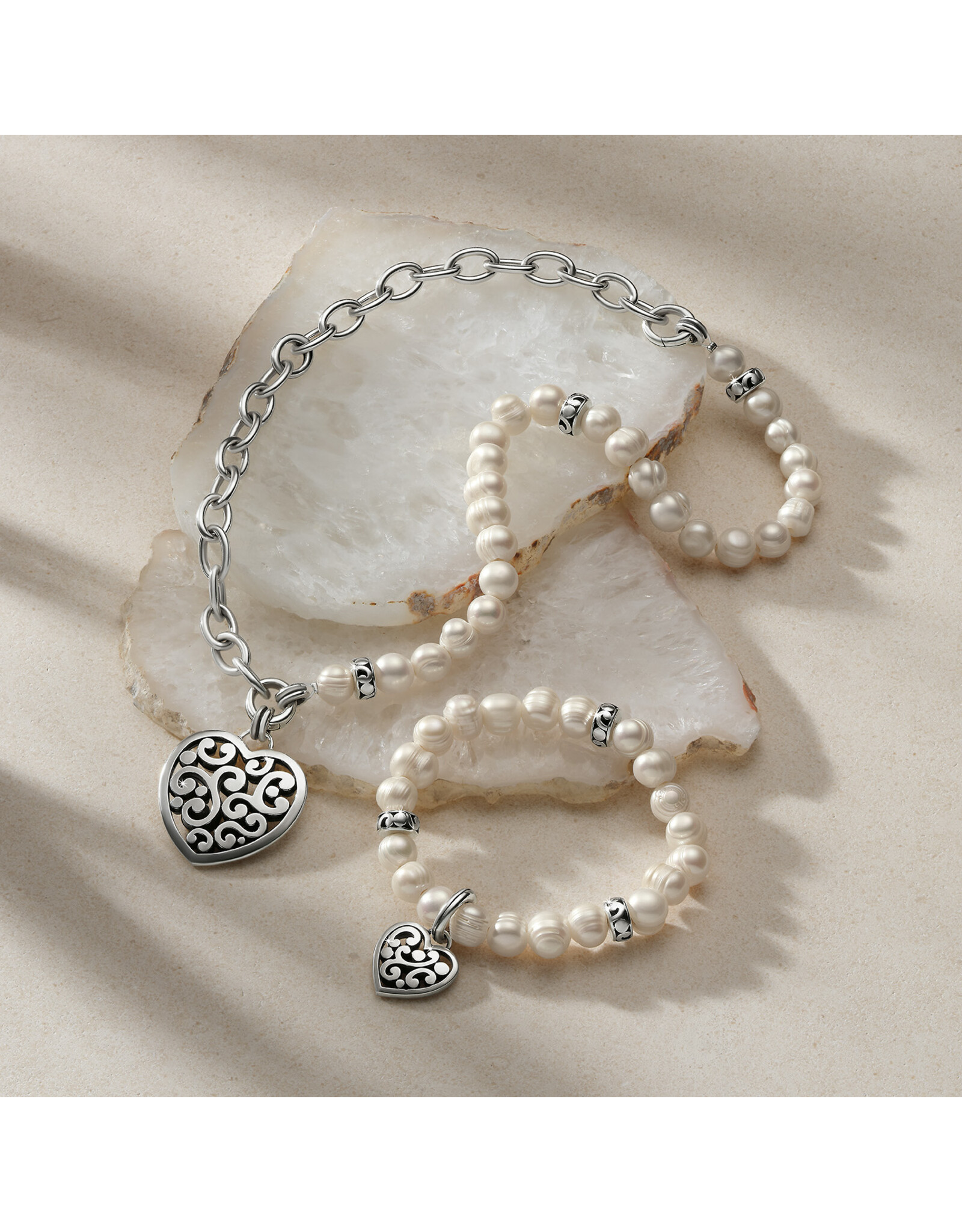 Brighton Brighton JM7675 Contempo Heart Pearl Charm Necklace