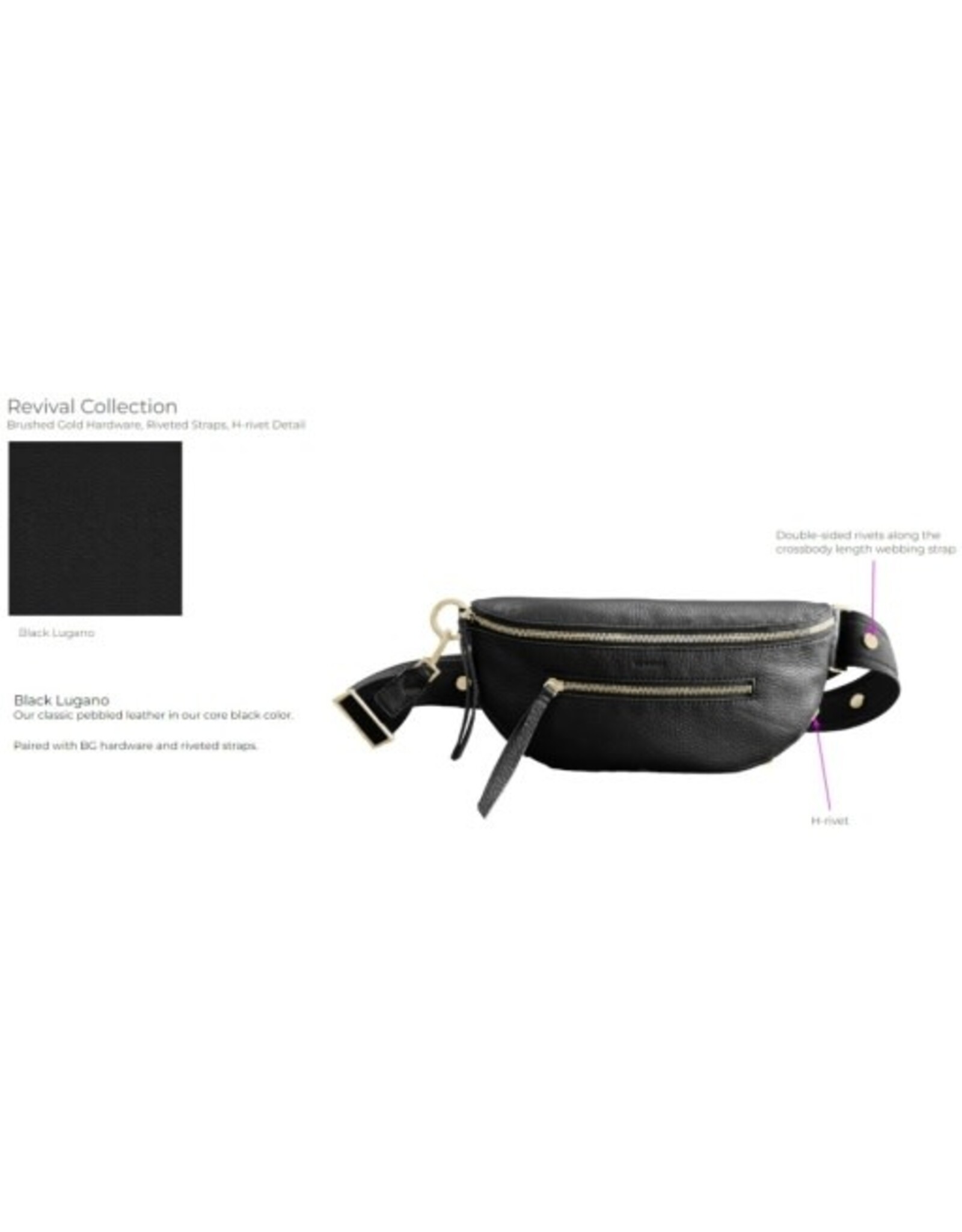 Hammitt Hammitt  Charles Crossbody Black Gold Revival Collection 17670