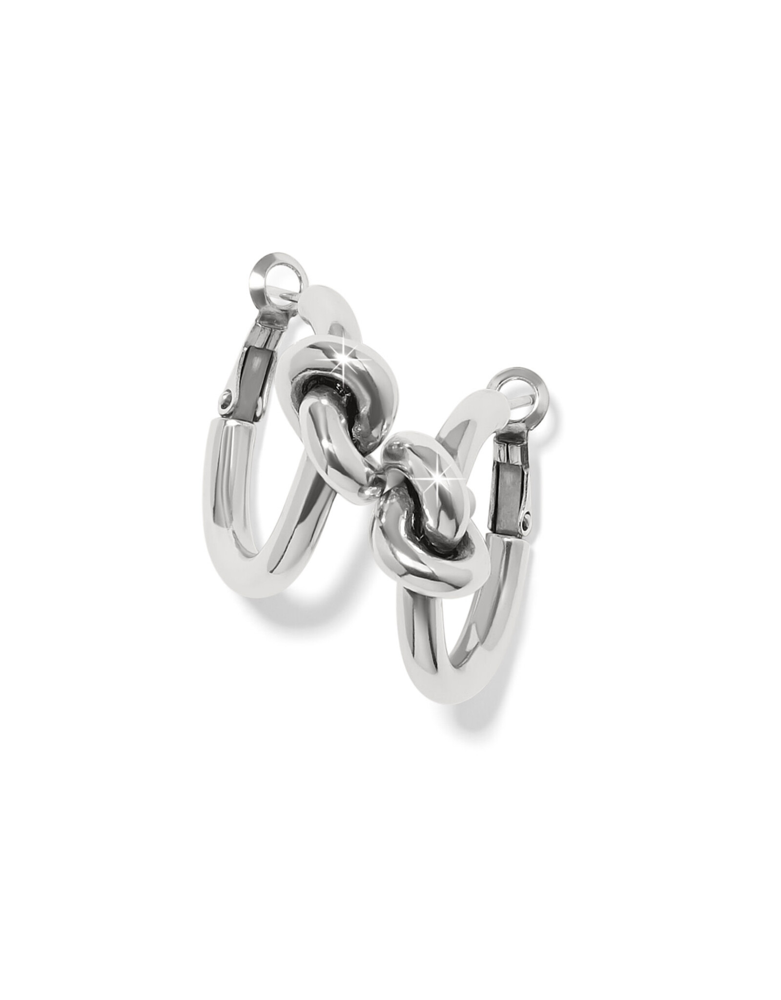 Brighton Brighton JA0134 Interlock Single Knot Silver Hoop Earrings