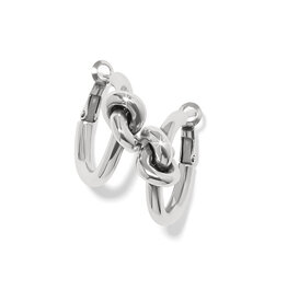 Brighton Brighton JA0134 Interlock Single Knot Silver Hoop Earrings