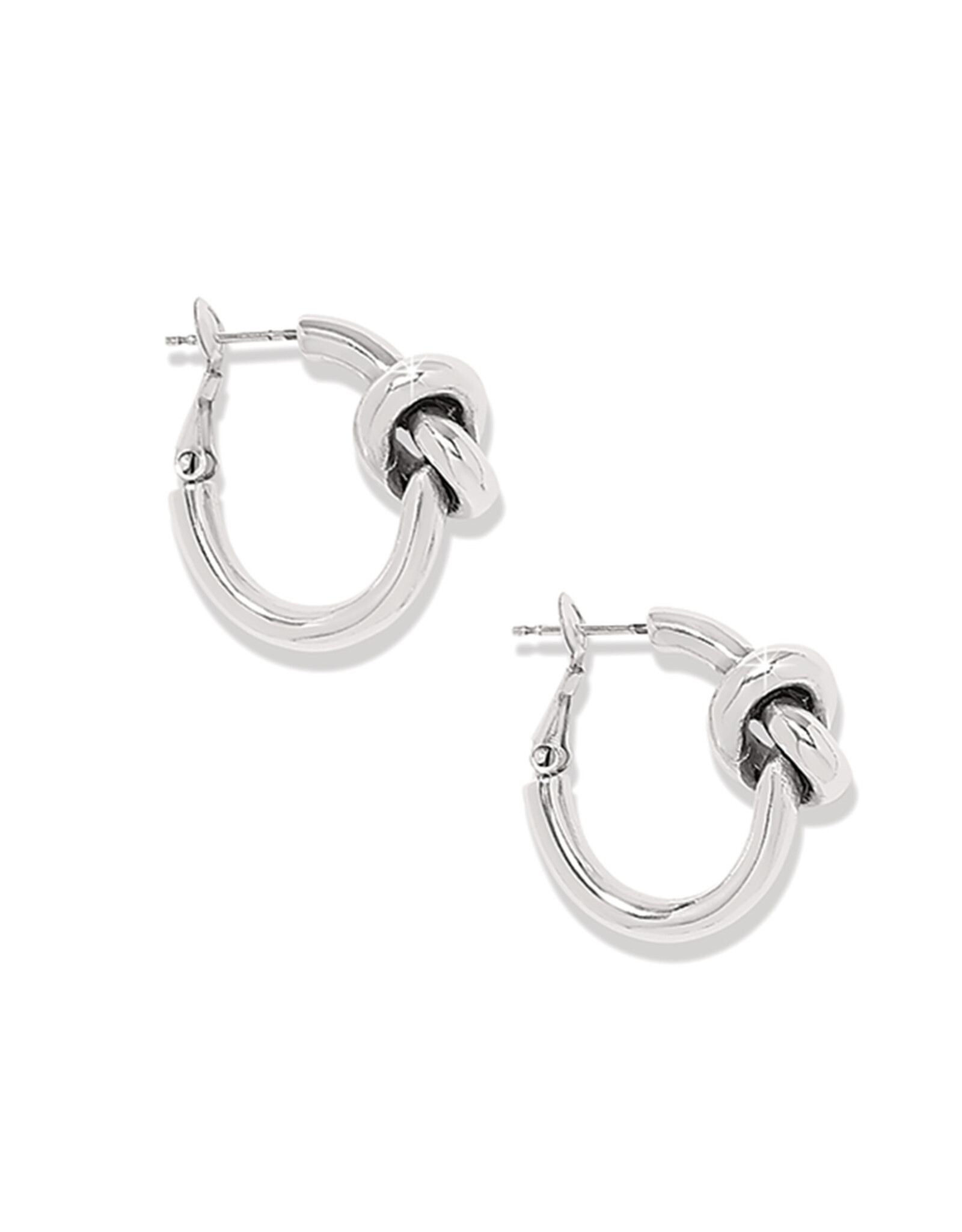 Brighton Brighton JA0134 Interlock Single Knot Silver Hoop Earrings