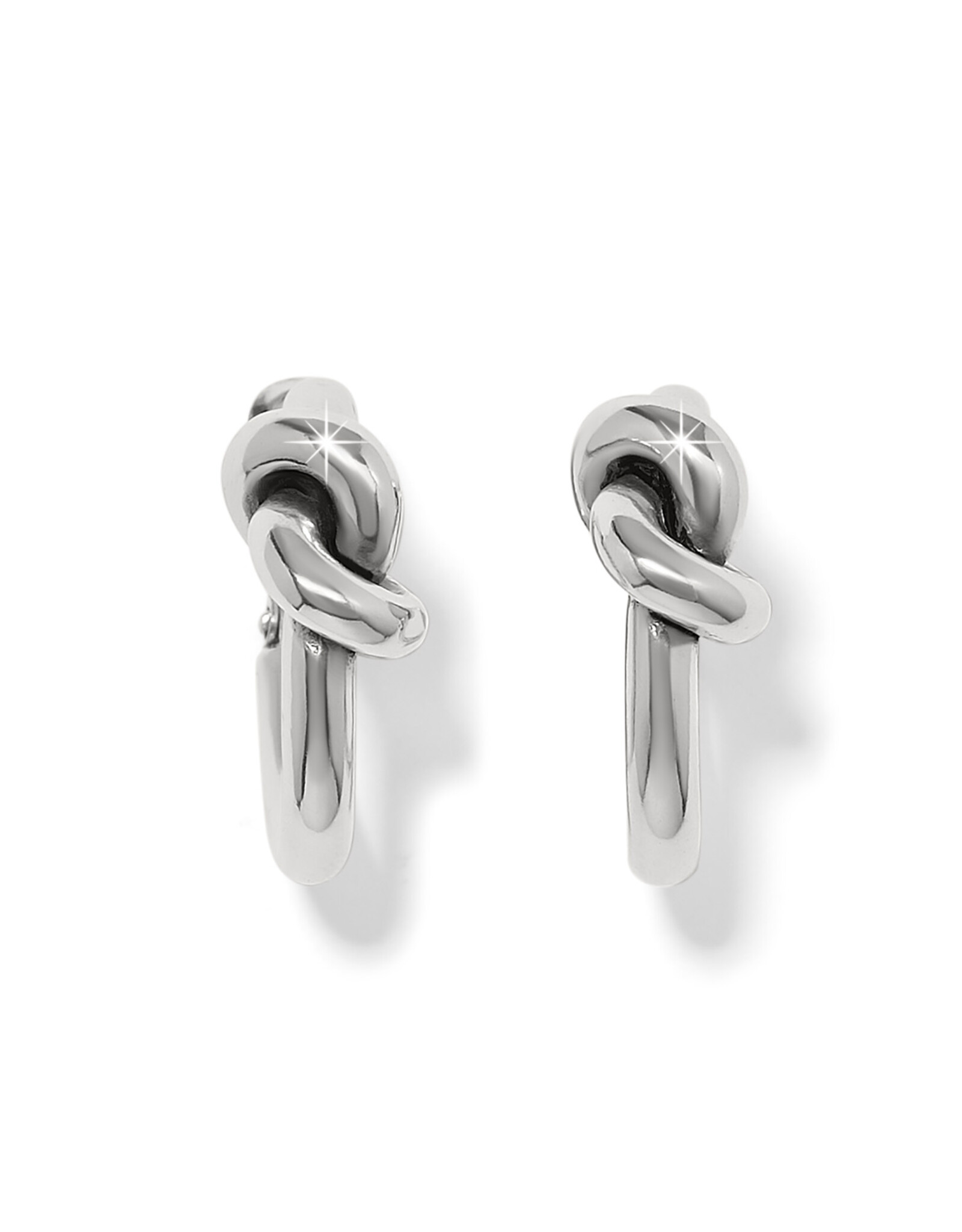 Brighton Brighton JA0134 Interlock Single Knot Silver Hoop Earrings