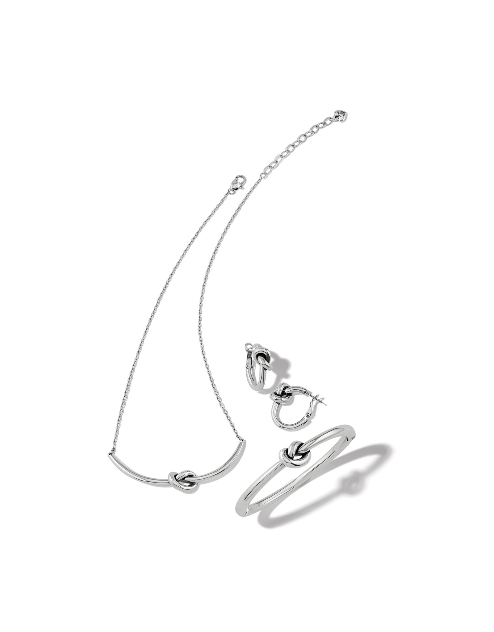 Brighton Brighton JA0134 Interlock Single Knot Silver Hoop Earrings