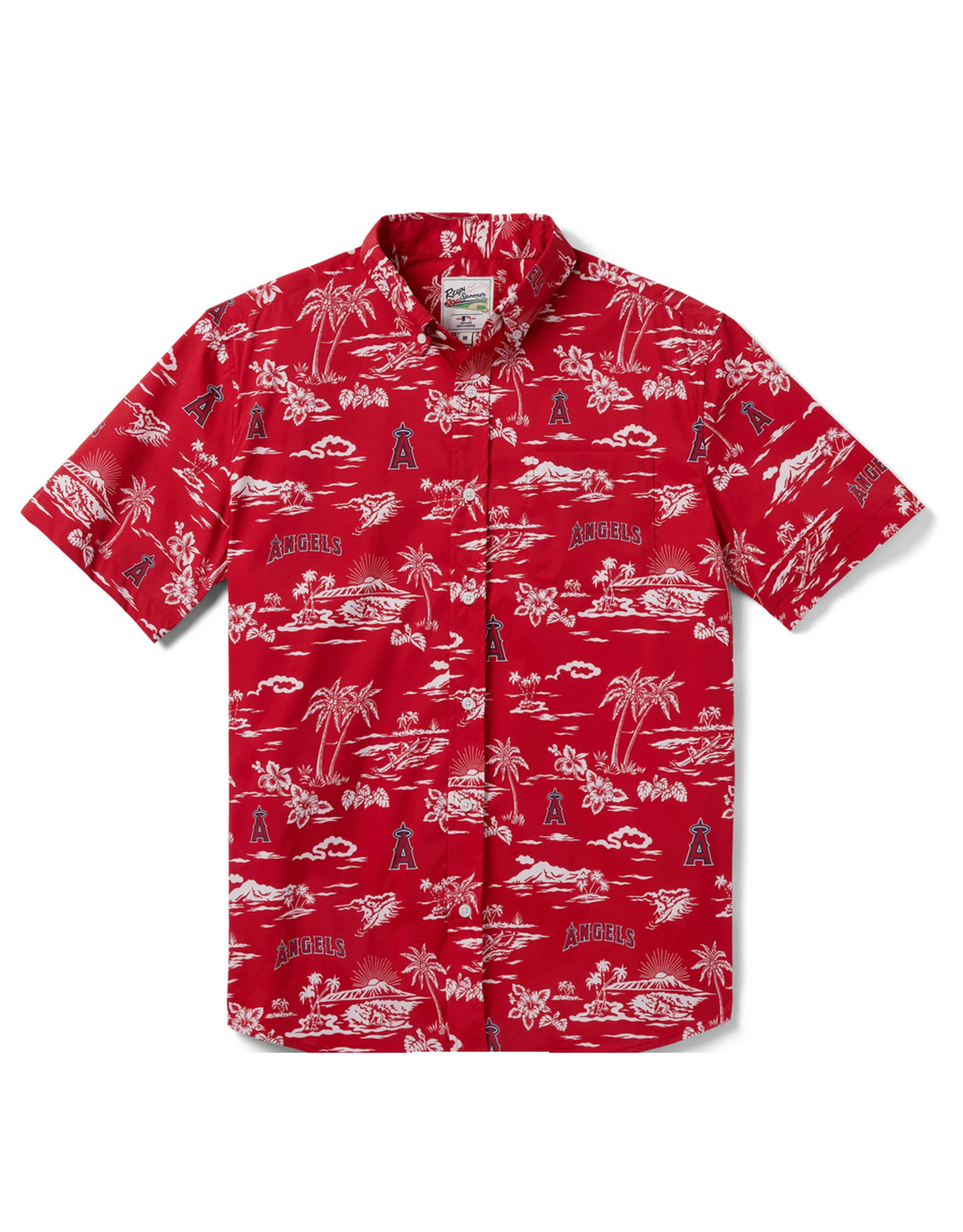 Reyn Spooner Reyn B535013121 LA Angels Permance Red Button Front Shirt