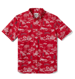 Reyn Spooner Reyn B535013121 LA Angels Permance Red Button Front Shirt