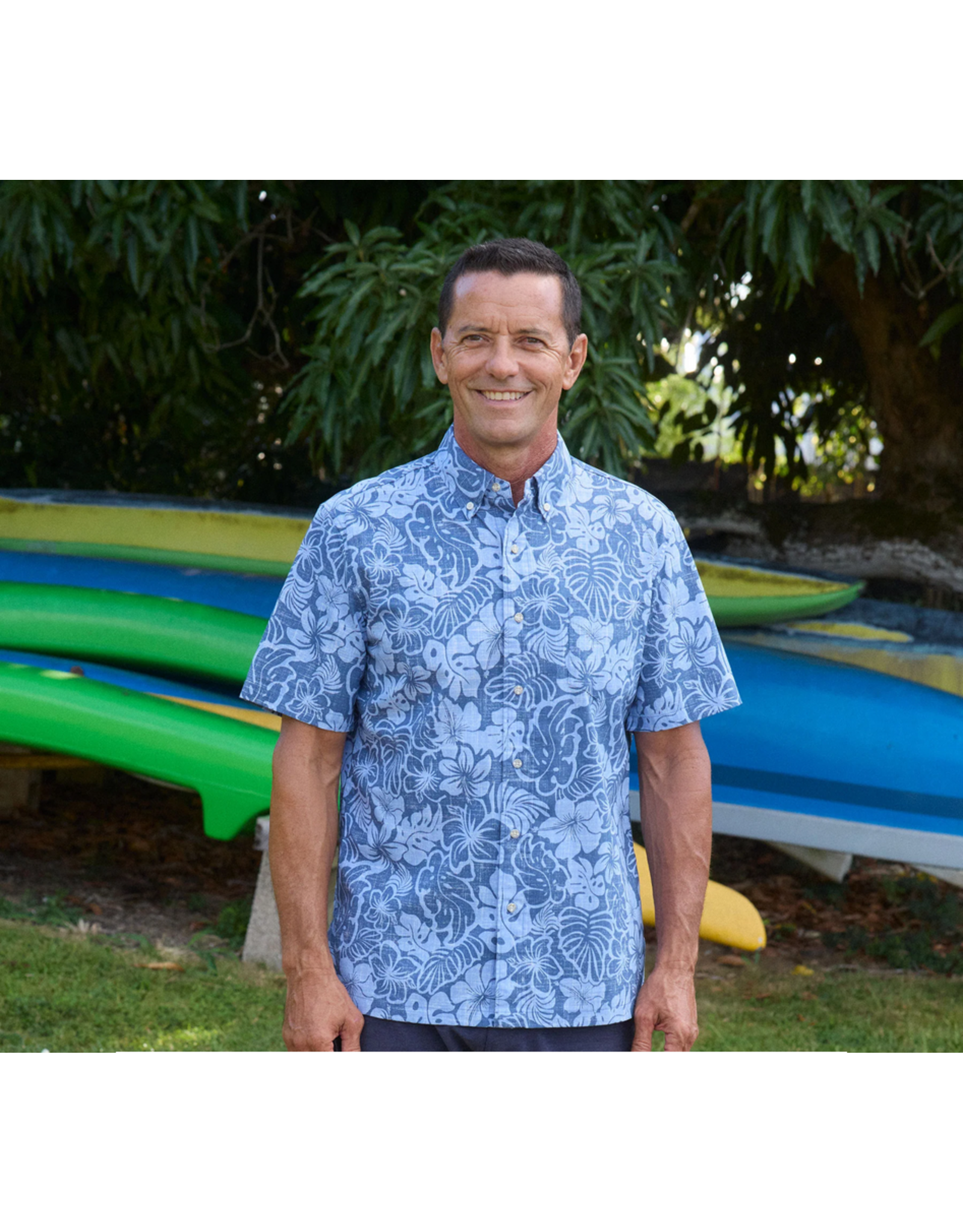 Reyn Spooner Reyn M660412525 Puamana Blue Horizon Button Front