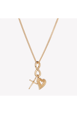 Rizen Rizen 390023GD Faith Hope Love Necklace Gold