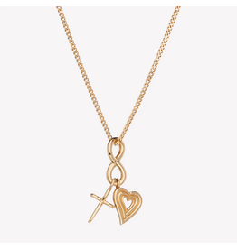 Rizen Rizen 390023GD Faith Hope Love Necklace Gold