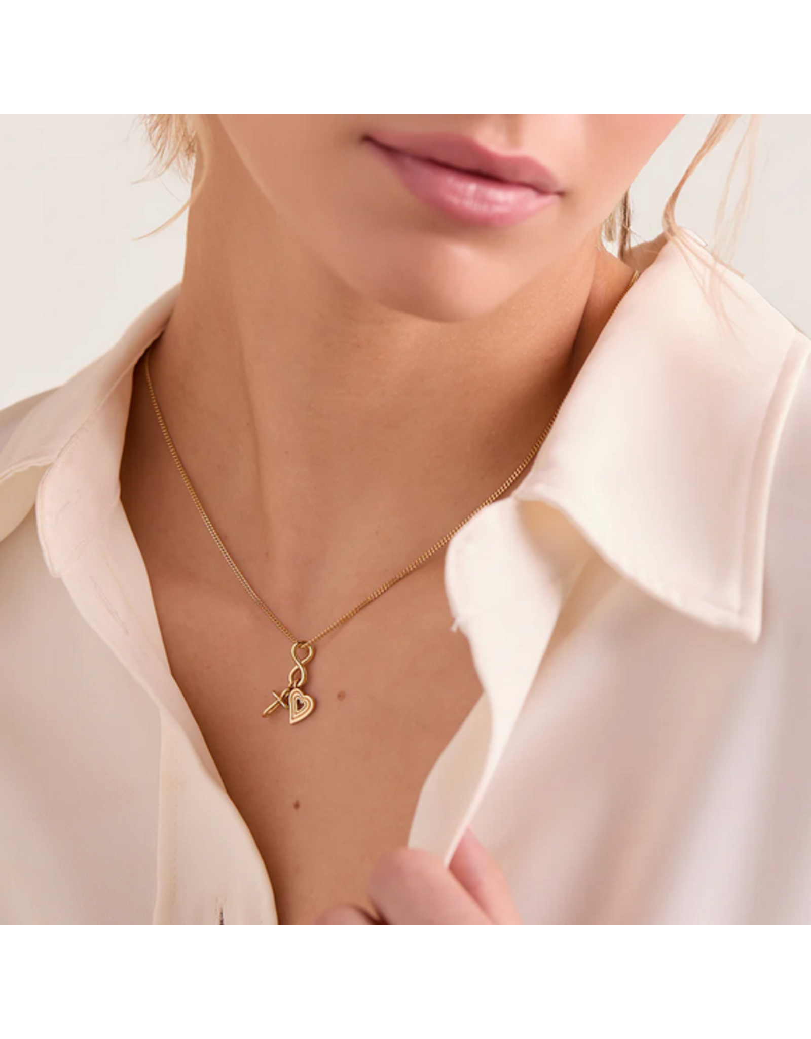 Rizen Rizen 390023GD Faith Hope Love Necklace Gold