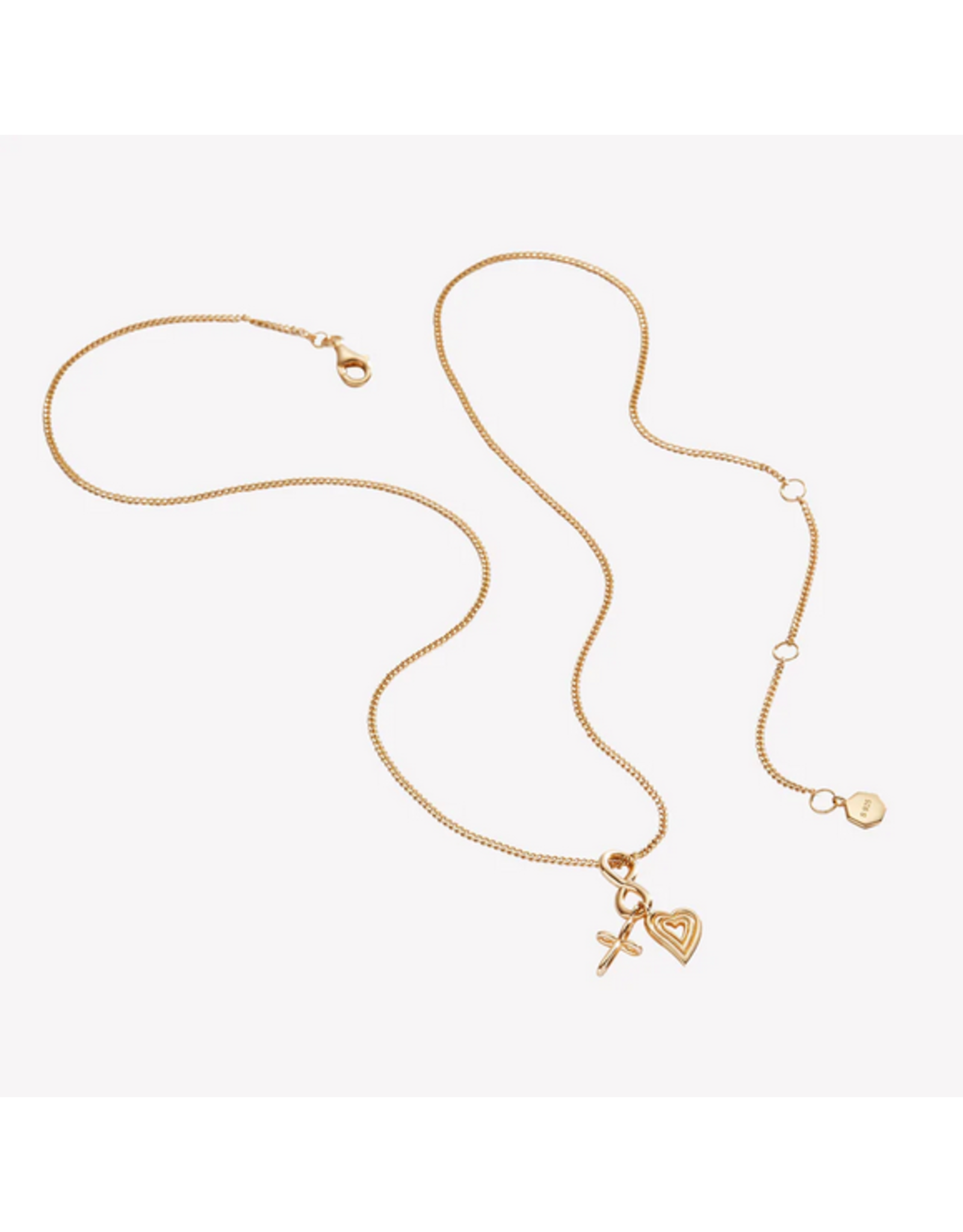 Rizen Rizen 390023GD Faith Hope Love Necklace Gold