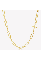 Rizen Rizen 390007GD Chain Breaker Cross Gold Necklace
