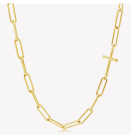 Rizen Rizen 390007GD Chain Breaker Cross Gold Necklace