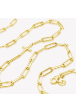 Rizen Rizen 390007GD Chain Breaker Cross Gold Necklace