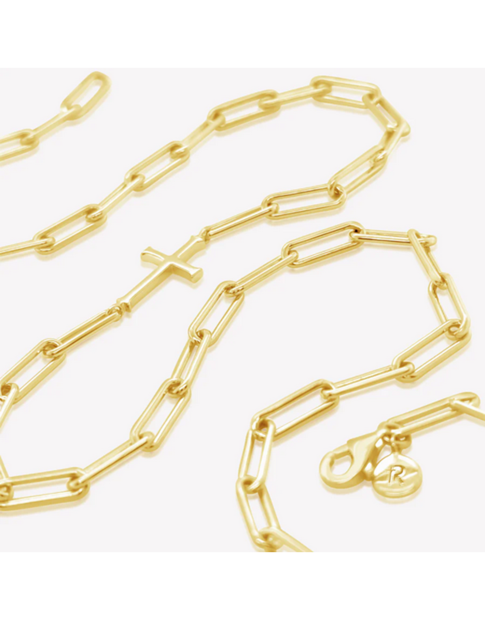 Rizen Rizen 390007GD Chain Breaker Cross Gold Necklace