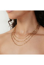 Rizen Rizen 390007GD Chain Breaker Cross Gold Necklace