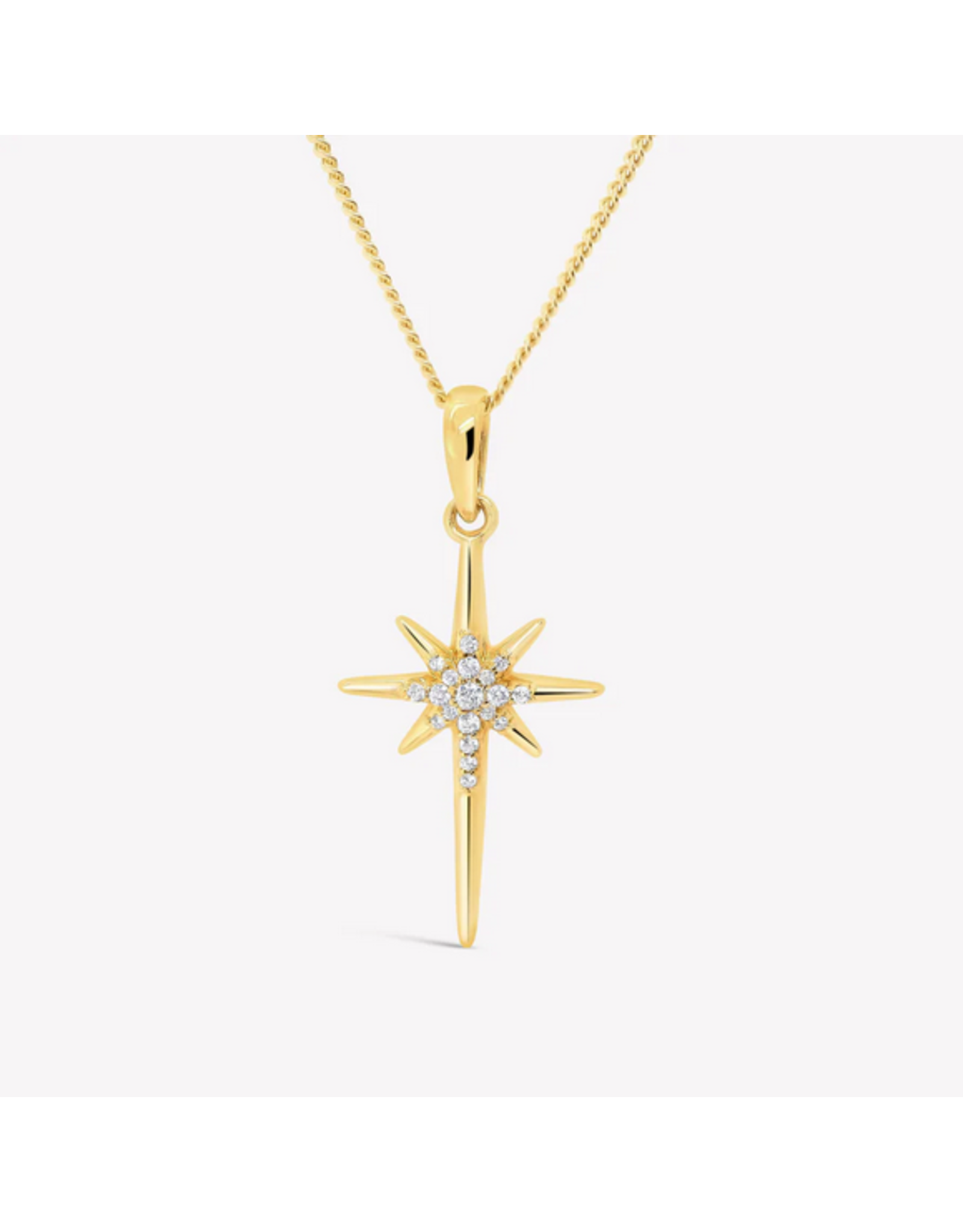 Rizen Rizen 390022GD-CZ Adoring Star Necklace Gold