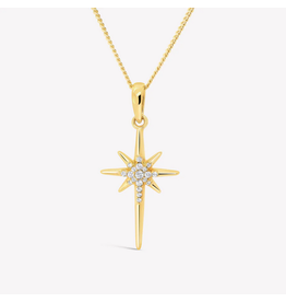 Rizen Rizen 390022GD-CZ Adoring Star Necklace Gold