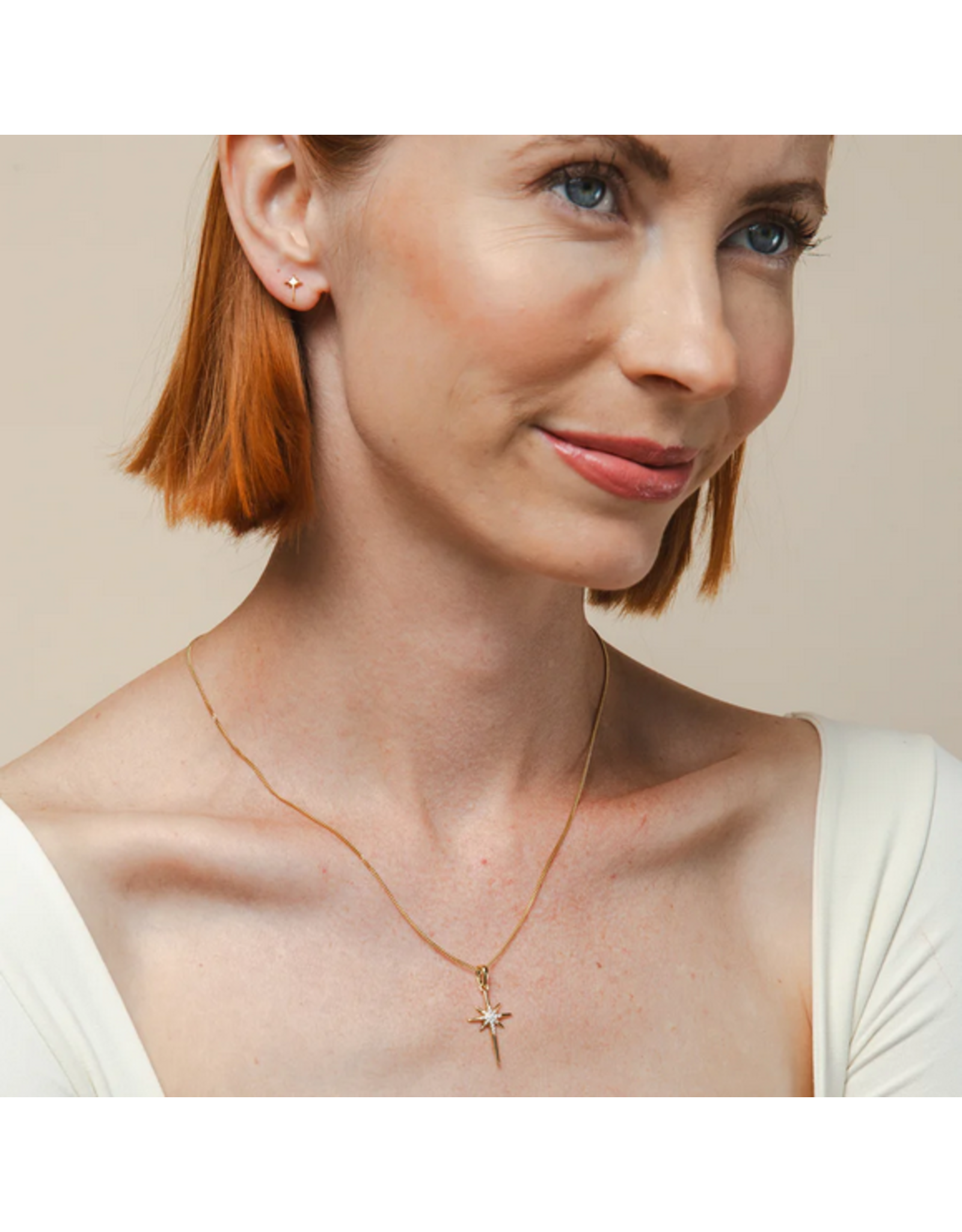 Rizen Rizen 390022GD-CZ Adoring Star Necklace Gold