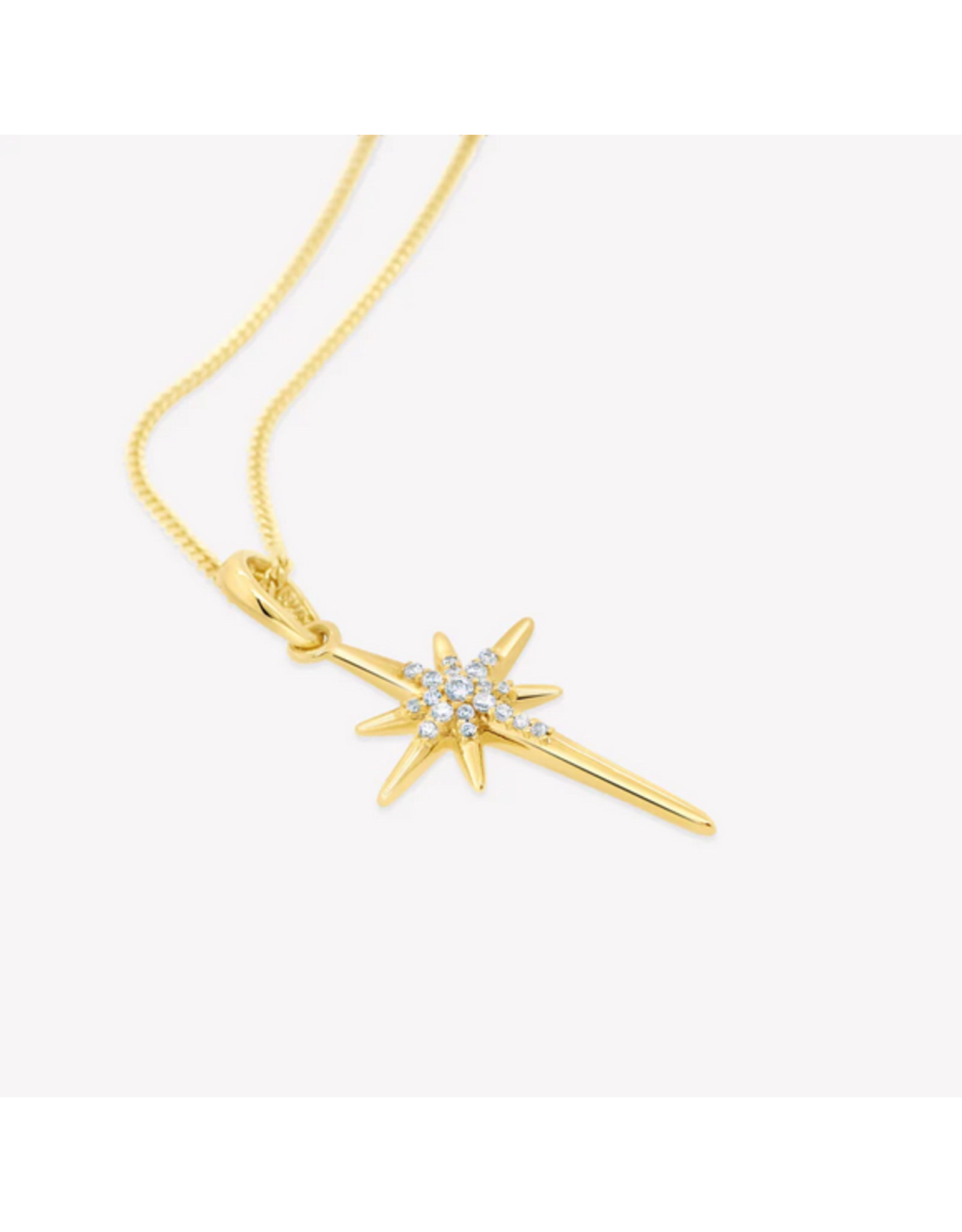 Rizen Rizen 390022GD-CZ Adoring Star Necklace Gold