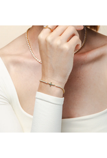 Rizen Rizen 590014GD-CZ-18 Luminous Cross Tennis Gold Bracelet 18cm