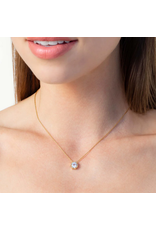 Rizen Rizen 390010GD-WT Ebenezer Solitaire White Topaz Gold Necklace