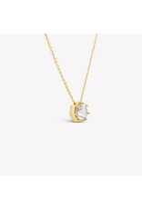 Rizen Rizen 390010GD-WT Ebenezer Solitaire White Topaz Gold Necklace